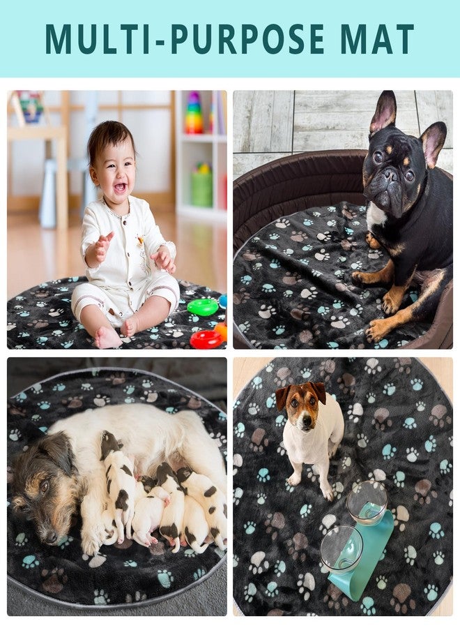 Clysee 2 Pack 32" Round Whelping Pads for Dogs Washable Pee Pads for Dog Waterproof Pee Pads Black Reusable Puppy Pads Pet Training Pads Absorbent Floor and Bed Mat Fleece Pee Pad for Potty - Image 5